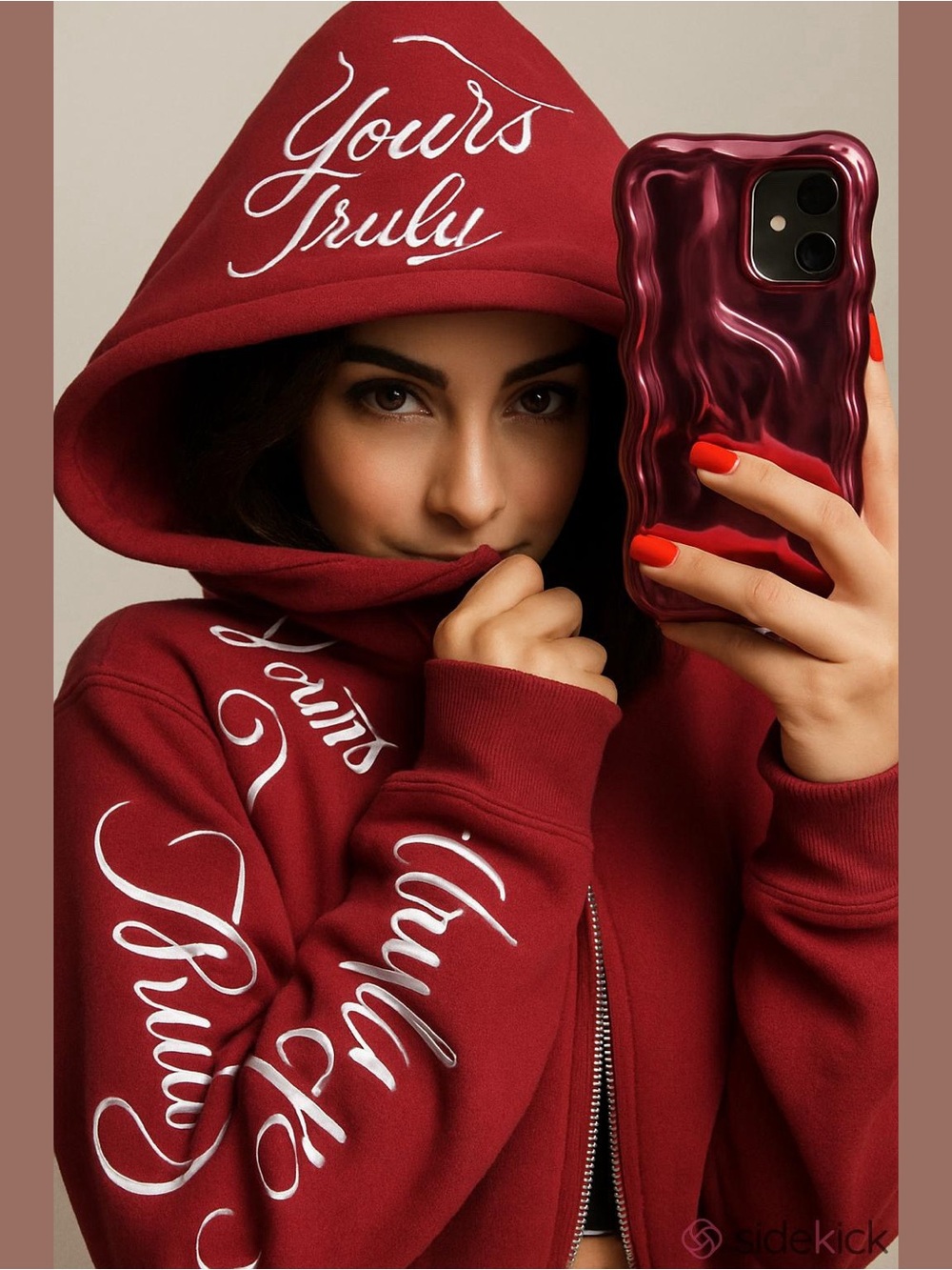 Phora Yours Truly Love Yourself Zip Up Hoodie Large